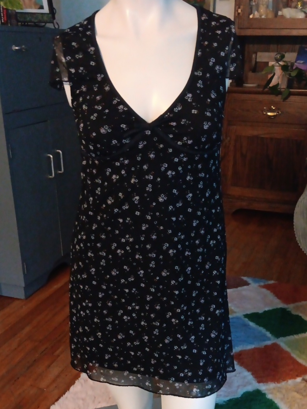 Aeropostale Black Floral Midi Dress